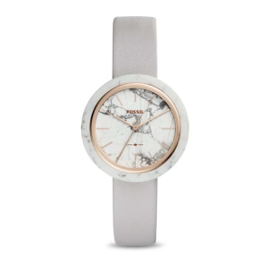 Horlogeband Fossil ES4381 Leder Grijs 16mm